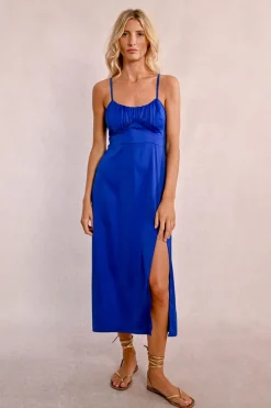 Robe longue dos croisé