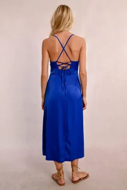 Robe longue dos croisé