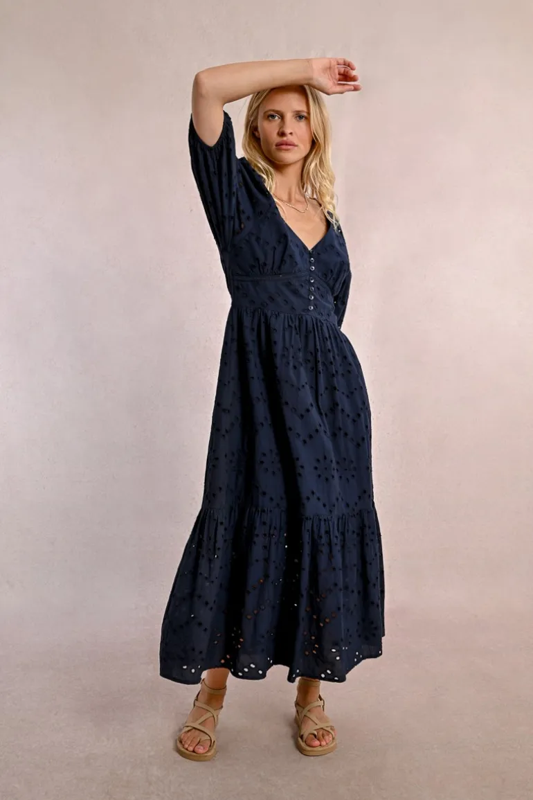 Robe longue en broderie ajourée