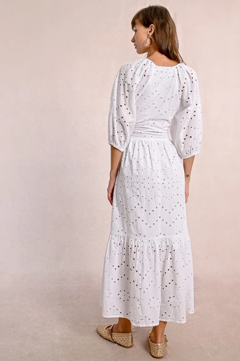 Robe longue en broderie ajourée
