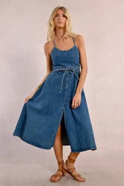Robe longue en jean