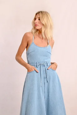 Robe longue en jean