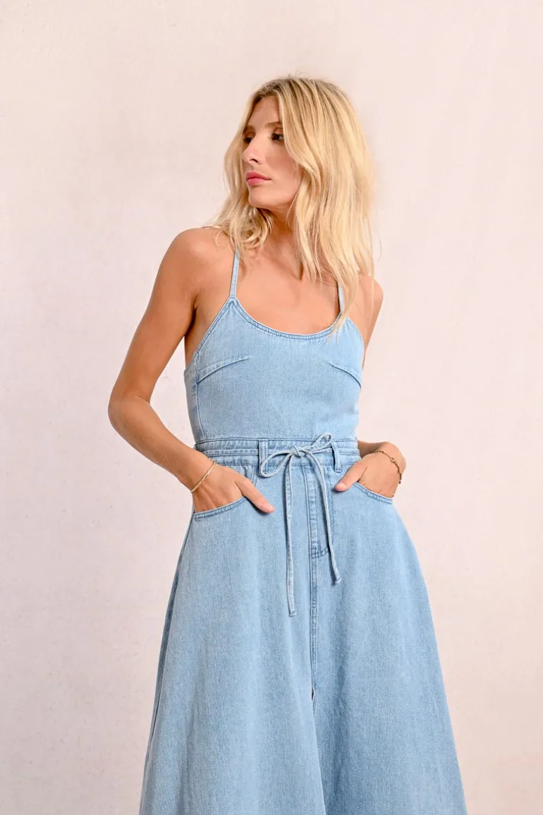 Robe longue en jean
