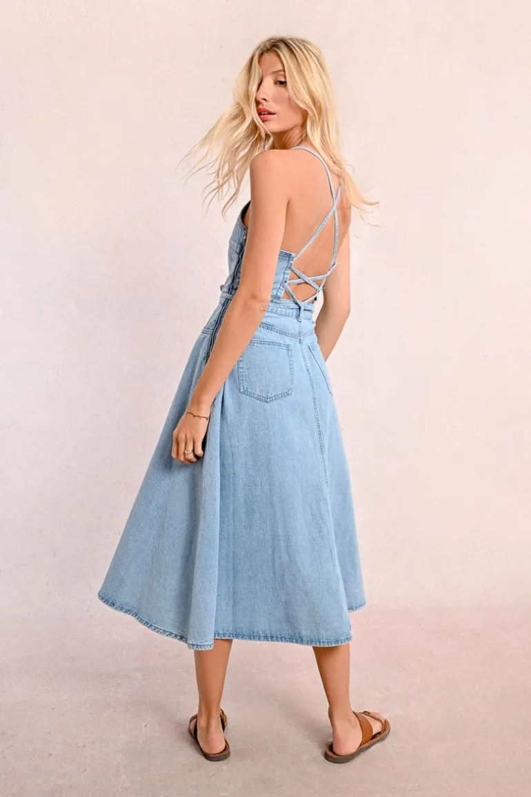 Robe longue en jean