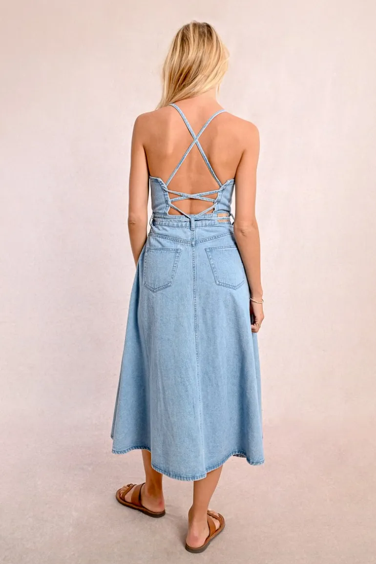 Robe longue en jean