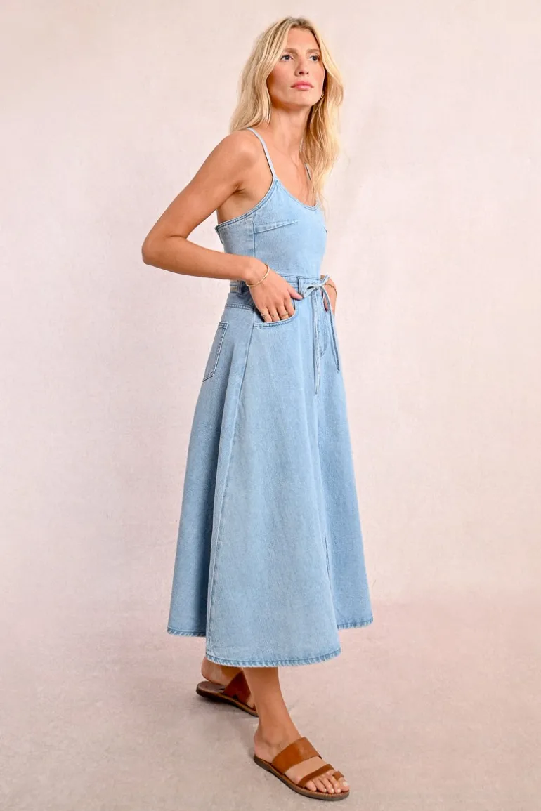 Robe longue en jean