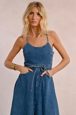 Robe longue en jean