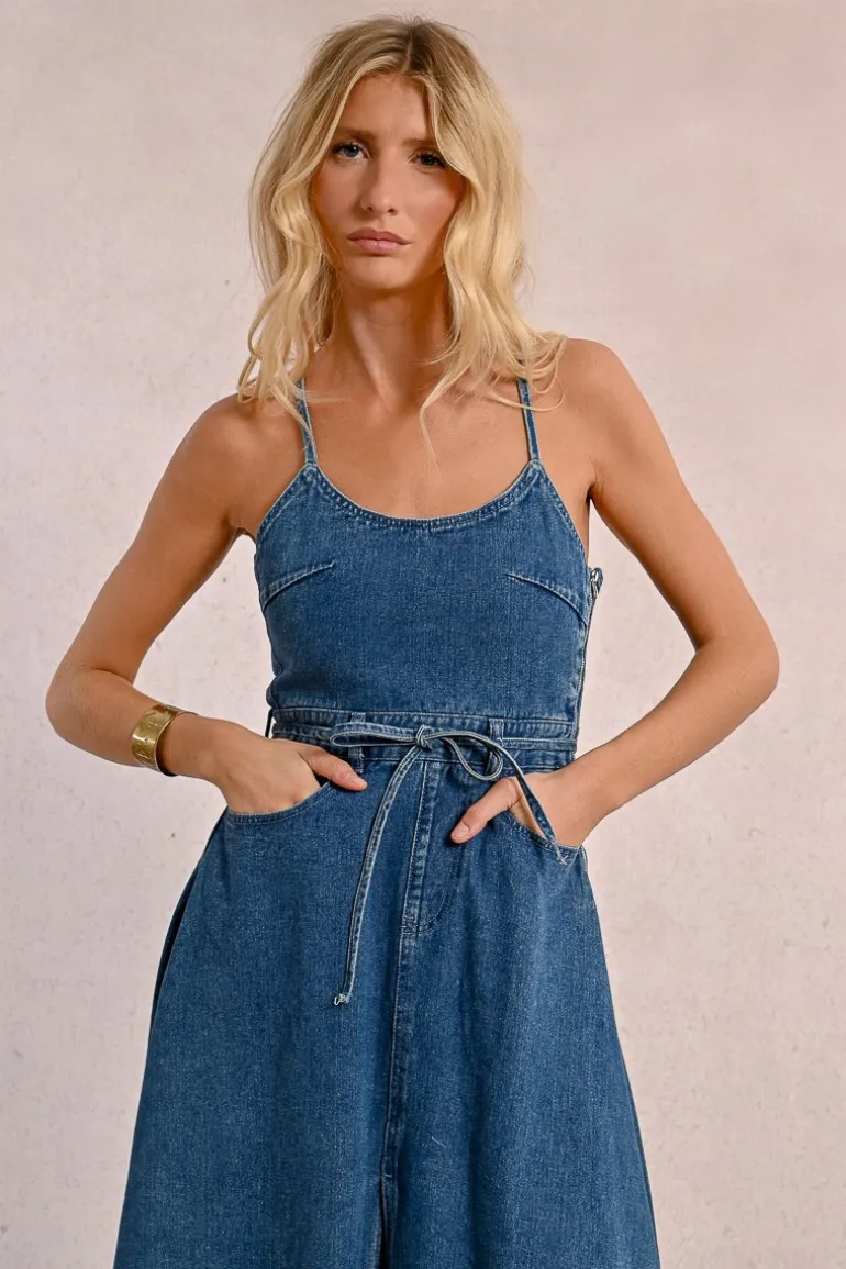 Robe longue en jean