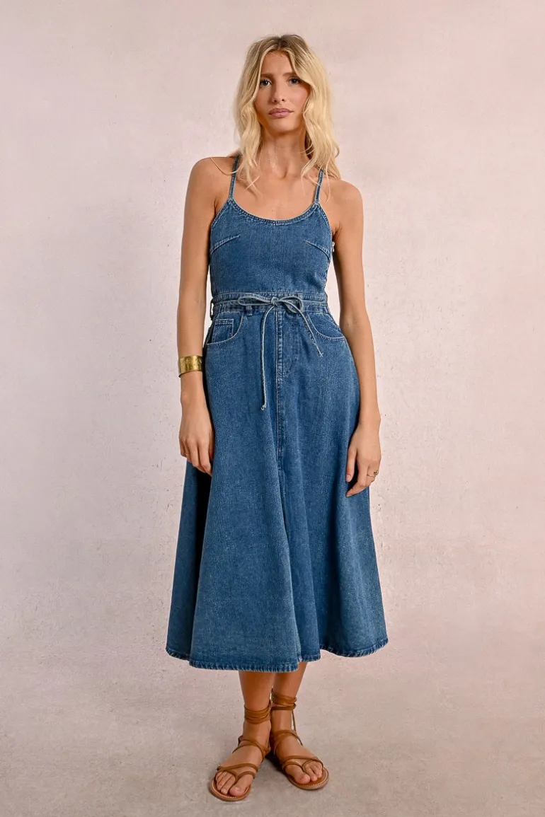 Robe longue en jean