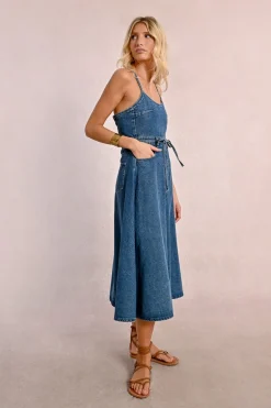 Robe longue en jean