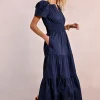 Robe longue en popeline