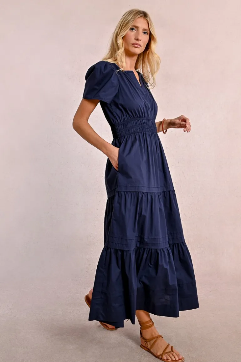 Robe longue en popeline