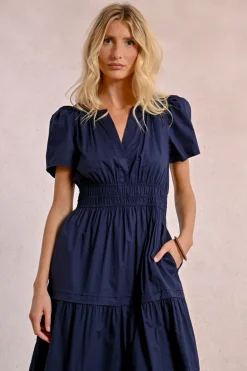 Robe longue en popeline