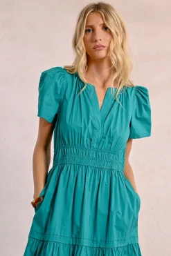 Robe longue en popeline