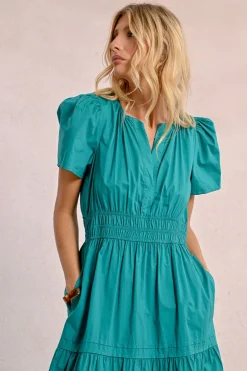 Robe longue en popeline
