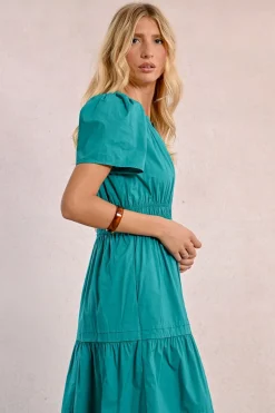 Robe longue en popeline