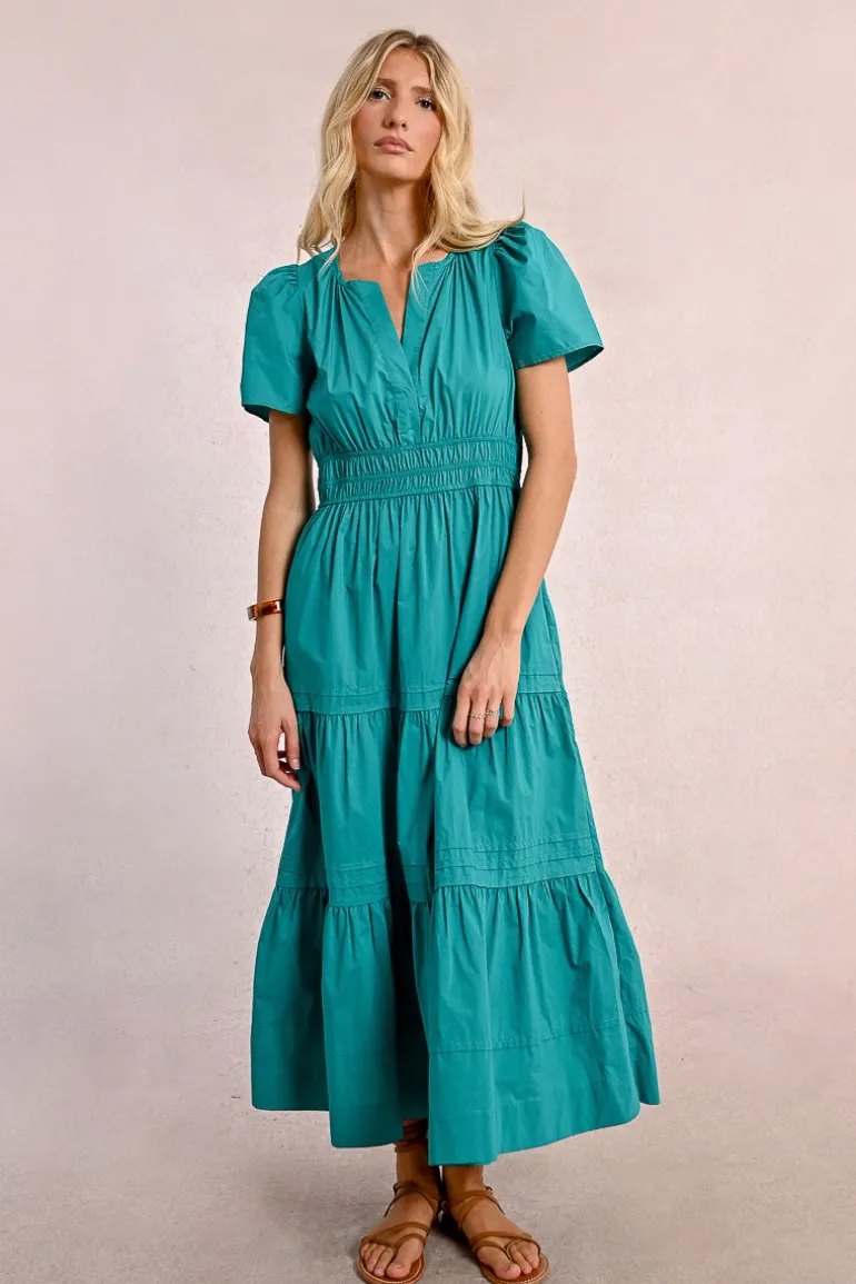 Robe longue en popeline