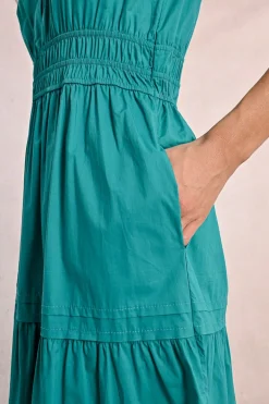 Robe longue en popeline