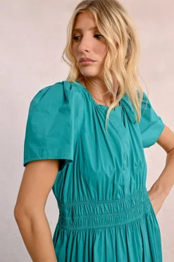 Robe longue en popeline