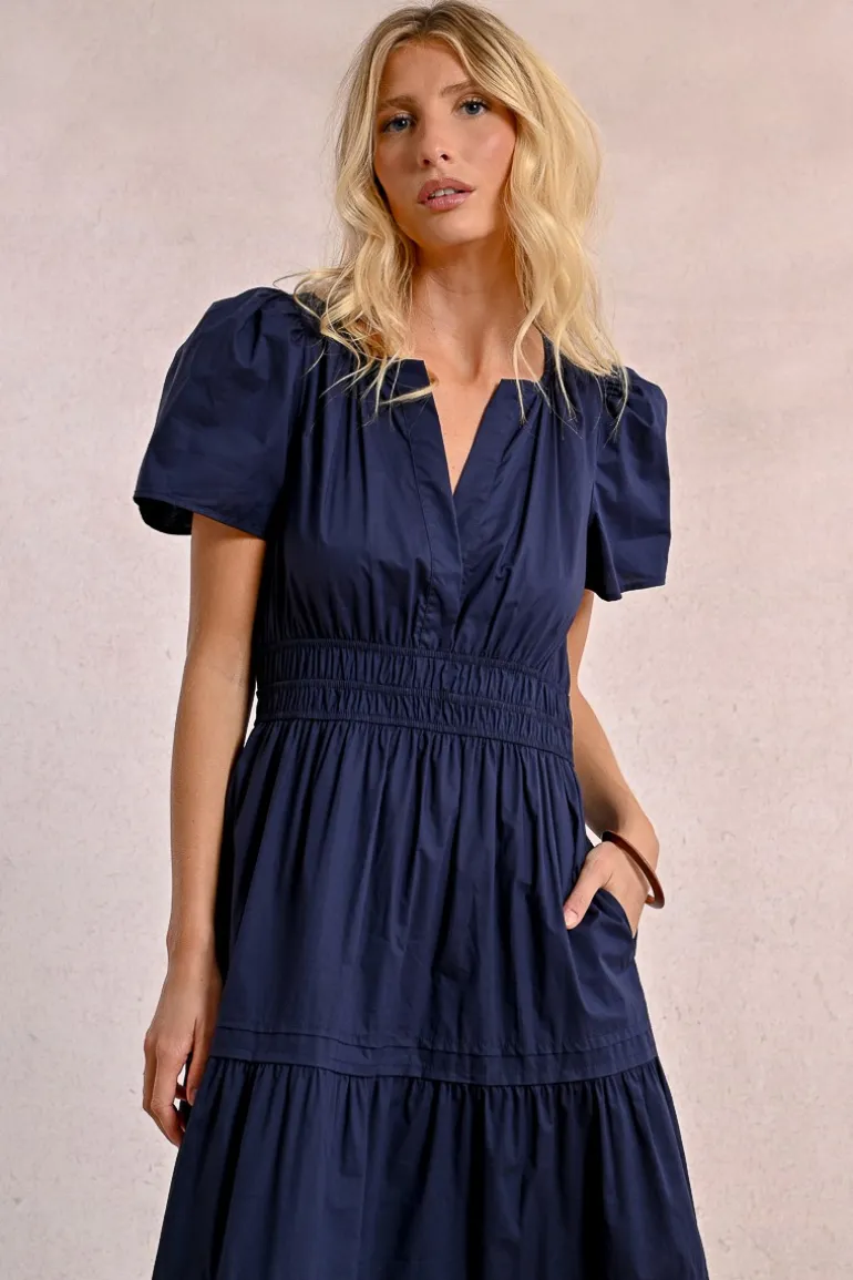 Robe longue en popeline