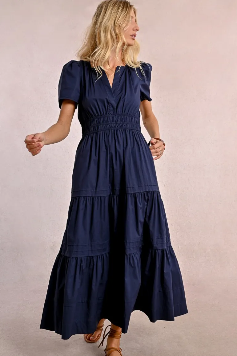 Robe longue en popeline