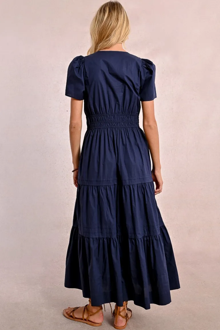 Robe longue en popeline