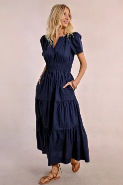 Robe longue en popeline