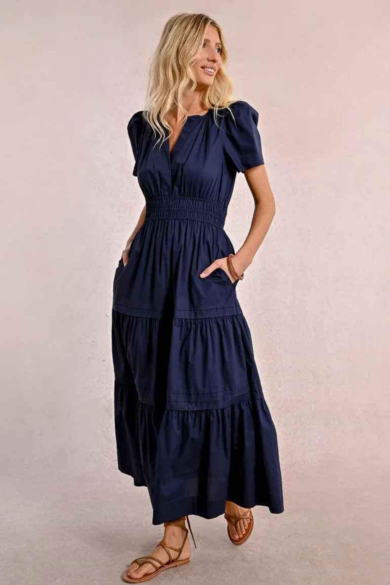 Robe longue en popeline
