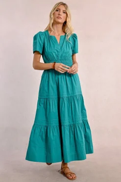 Robe longue en popeline