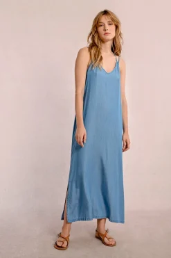 Robe longue et droite en Tencel