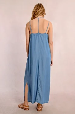 Robe longue et droite en Tencel
