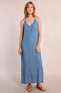 Robe longue et droite en Tencel