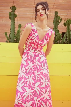 Robe longue et fluide, imprimée