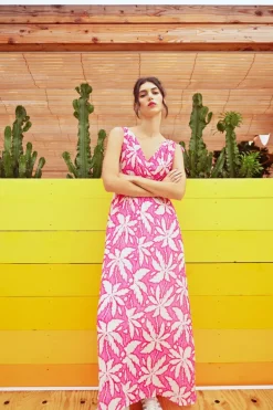 Robe longue et fluide, imprimée