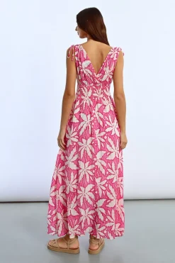 Robe longue et fluide, imprimée