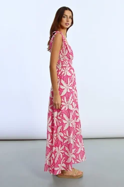Robe longue et fluide, imprimée