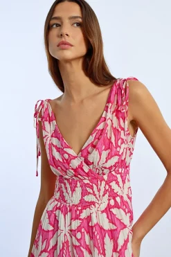 Robe longue et fluide, imprimée