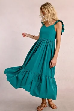 Robe longue fantaisie à volants