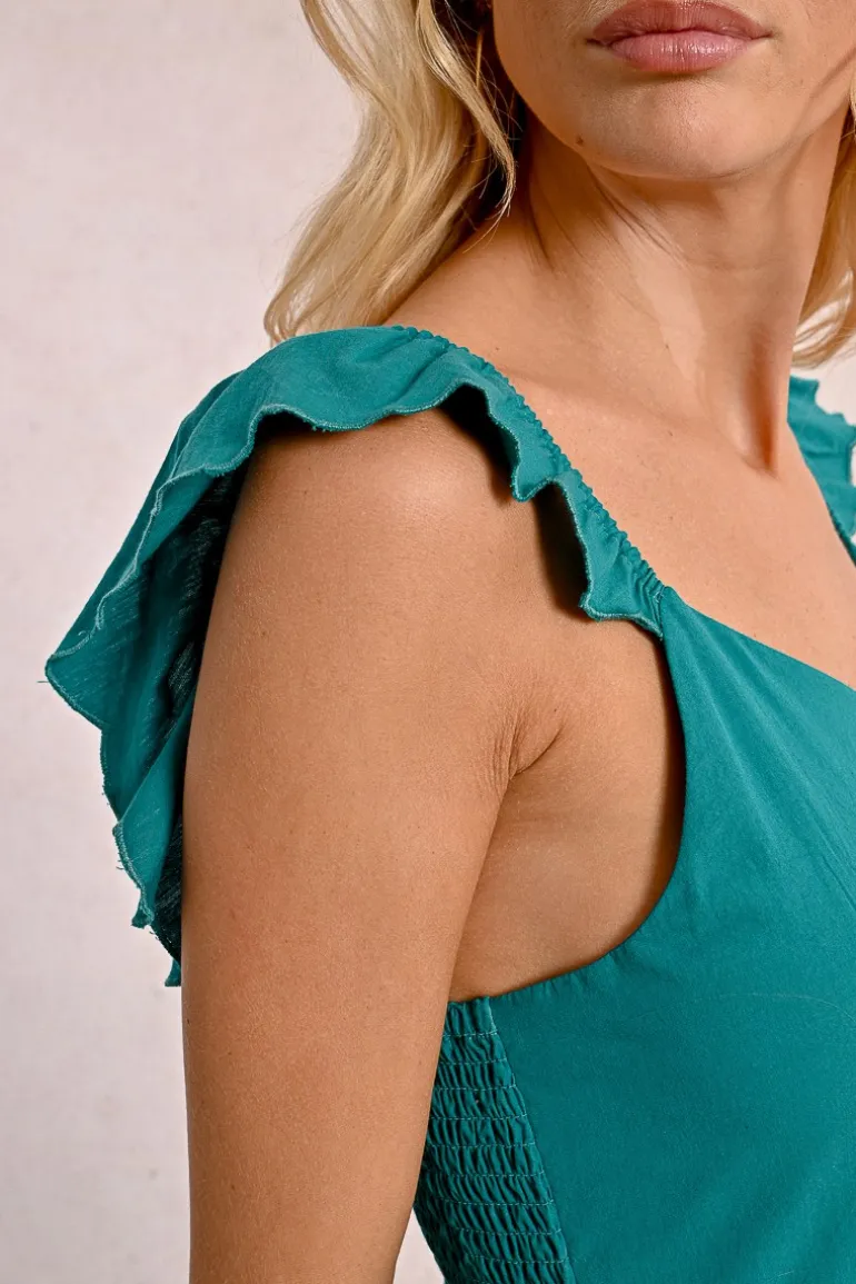 Robe longue fantaisie à volants