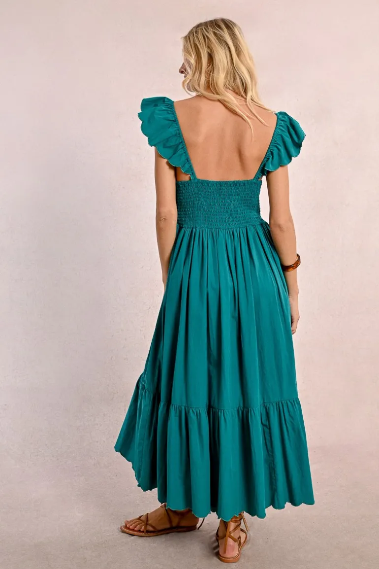 Robe longue fantaisie à volants