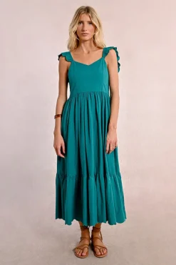 Robe longue fantaisie à volants