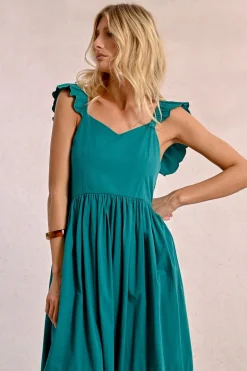 Robe longue fantaisie à volants