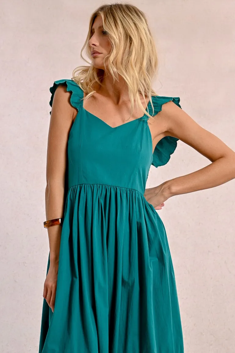 Robe longue fantaisie à volants