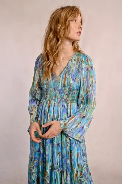 Robe longue, imprimée