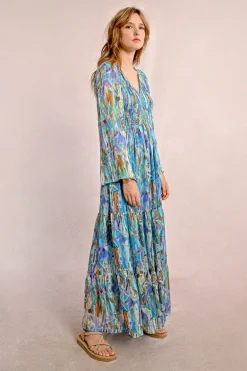 Robe longue, imprimée