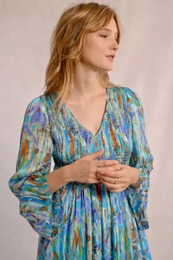 Robe longue, imprimée