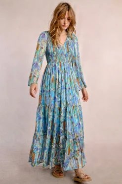 Robe longue, imprimée