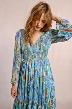 Robe longue, imprimée