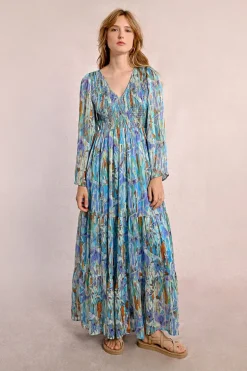 Robe longue, imprimée