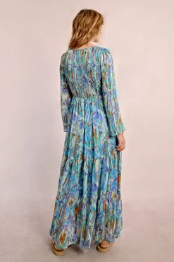 Robe longue, imprimée
